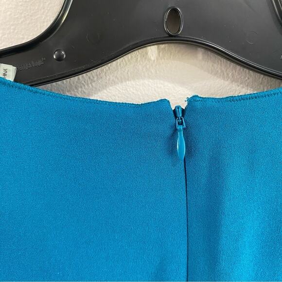 Elie Tahari Natanya 3/4 Sleeve Sheath Dress Blue Size 4 Career Cocktail - Picture 8 of 12